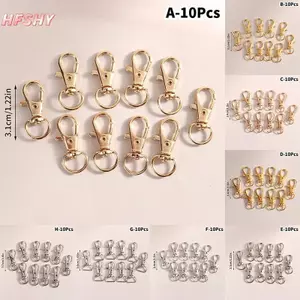 HFSHY 10 Cái / bộ Kim Loại Xoay Tôm Hùm Móc Khóa Móc Khóa Chụp Khóa Túi Trang Sức Dây Kích Hoạt Bule DIY Túi Phụ Kiện VN