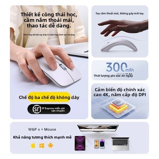 Chuột không dây Bluetooth W & P Di động ba chế độ im lặng Thích hợp cho máy tính xách tay Apple Macbook