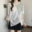 Mùa hè 2026 Plus size Áo thun ngắn tay giả hai mảnh sọc béo không đều khâu rộng che xác thịt Giảm tuổi