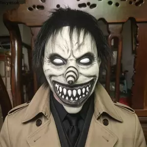 LACYESUK Mặt nạ đáng sợ Halloween, Vỏ bọc đầu chú hề xoắn ốc bằng cao su toàn mặt, Ma quái kinh khủng Mặt nạ hóa trang thực tế đáng sợ Tiệc lễ hội