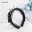 AqToCna Gothic Punk Cho Bé Gái Ren Đinh Tán Băng Đô Quấn Tóc Trang Phục Hóa Trang Độc Đáo Phụ Kiện Đảng Đạo Cụ Nữ Quà Tặng AqToCna