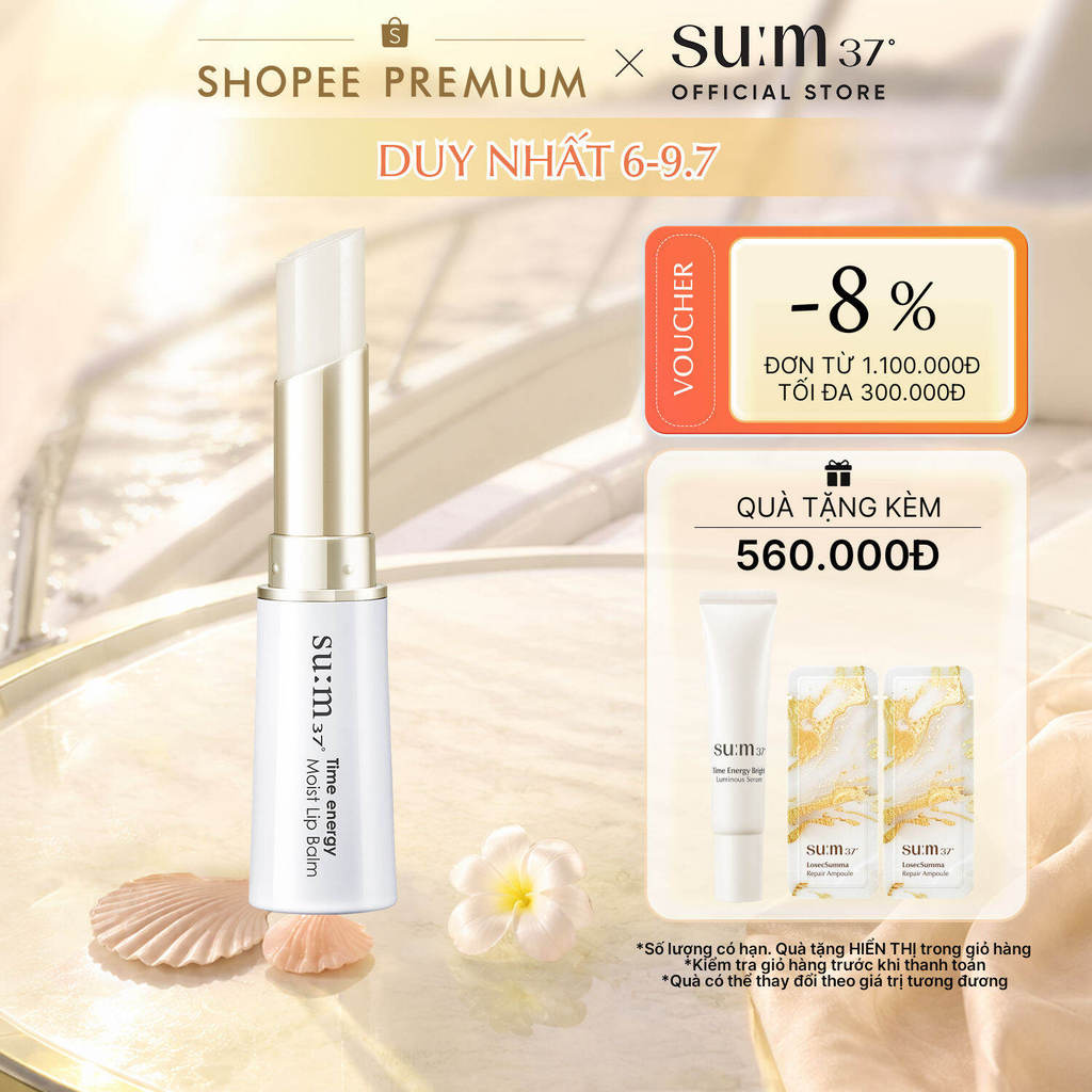 [SU:M37 OFFICIAL] Son dưỡng giàu ẩm Su:m37 Time energy Moist Lip balm 6g