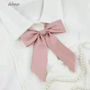 DELMER Nữ Thắt Nơ Thanh Lịch Nhiều Màu Đồng Phục Trường Học Chắc Chắn Bướm Cà Vạt Công Sở