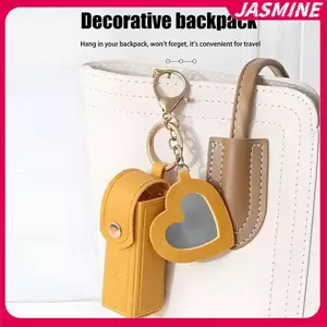 JASMINE Màu Trơn Di Động Lipsti Túi Ví Móc Khóa Túi Bảo Quản Mini Dành Cho Nữ Vỏ Bảo Vệ Môi Có Gương Trang Điểm Mini JASMINE