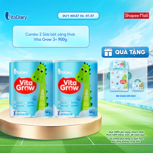 Sữa bột VitaGrow cải tiến 3+ cho trẻ trên 3 tuổi - Bổ sung năng lượng, giúp phát triển chiều cao - Lon 900