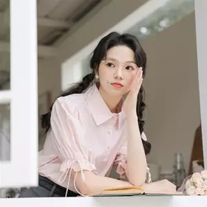 Áo sơ mi ngắn tay dáng rộng kiểu Pháp mùa hè Thiết kế phong cách mới có dây tay phồng Áo sơ mi ngọt ngào