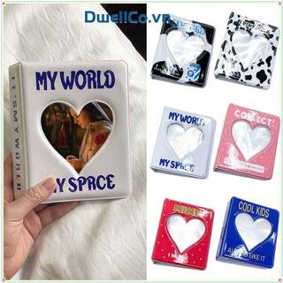 DWELLCO Photocard Holder, PVC 64 Túi Album Ảnh, Mini Rỗng Trái Tim Tình Yêu Tên Sách Nam