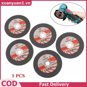 XUAN 5 Chiếc 3inch 75 * 1.2 * 10 Lỗ Đĩa Cắt Mini Nhựa Tròn Mài Bánh Xe Chà Nhám Đĩa 75 Mm Cho Máy Xay Góc Thép Đá Cắt Góc Mài Bit VN