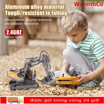 Ô tô đồ chơi điều khiển từ xa WARMTHCO, Đồ chơi mô hình xe RC máy xúc 2.4G, Xe ủi đất chuyên nghiệp Xe tải chở đồ chơi trẻ em Xe trẻ em Người lớn