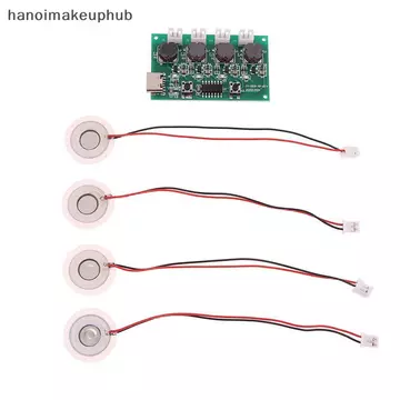 Hanoimakeuphub] Máy tạo sương mù và bảng mạch điều khiển 4 tấm phun sương phun Tấm phun sương dao động 1 / 5 CÁI DC5V Type-C Máy tạo độ ẩm Mini Bộ dụng cụ DIY MỚI