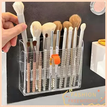 Hộp đựng son môi FREEWOODIE, Hộp đựng son môi treo tường nhiều ngăn trong suốt, Hộp đựng mỹ phẩm hình chữ nhật chống bụi nhiều lưới
