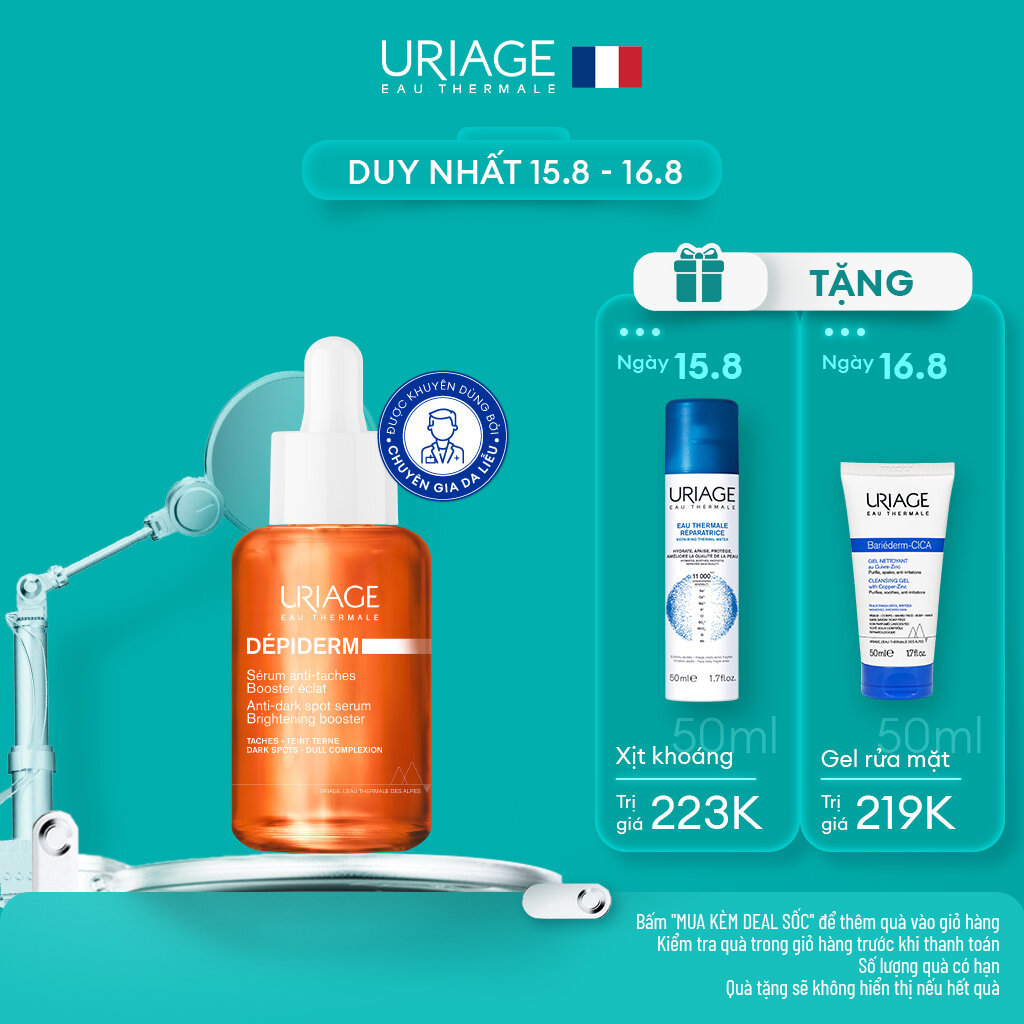 Serum dưỡng sáng giúp làm đều màu da, giảm thâm Uriage Dépiderm Anti-Dark Spot Serum Brightening Booster 30ml