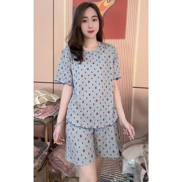 đồ bộ nữ đồ mặc nhà đồ ngủ nữ Bộ đồ ngủ ngọt ngào phong cách Hàn Quốc 2025, mẫu mới mùa hè của phụ nữ, bộ đồ mặc nhà thường ngày 200jin béo MM, bộ đồ hot