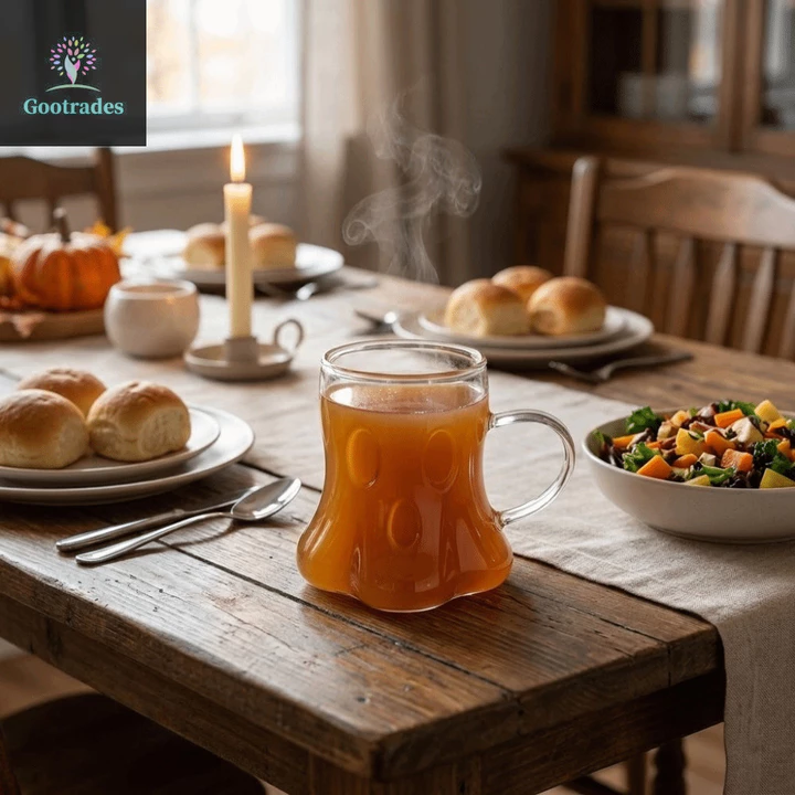 Cốc thủy tinh GOOTARDES Halloween, Cốc thủy tinh trong suốt bằng thủy tinh Borosilicate, Cốc thủy tinh uống có tay cầm Thanh cốc nước ép phong cách đơn giản