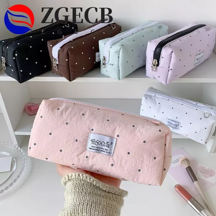 Túi đựng bút phong cách Hàn Quốc ZGECB, Túi đựng bút chì Văn phòng phẩm Hộp đựng bút chì chấm Y2k, Túi đựng mỹ phẩm Dung tích lớn Máy tính để bàn đa chức năng Túi đựng văn phòng phẩm Giá đỡ văn phòng 