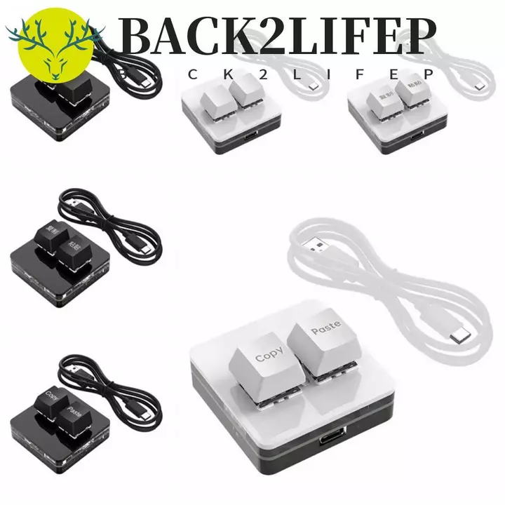 Bàn phím dán sao chép BACK2LIFEP, Bàn phím mini 2 phím mini Acrylic tùy chỉnh, Bàn phím chuyển đổi màu đỏ nóng Phím cơ 2 phím Bàn phím mini PC