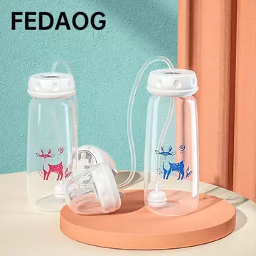 Bình sữa rảnh tay FEDAOG, Bộ bình sữa Gravity Ball 8oz / 240ml, Bình sữa tự ăn cổ bình thường với bàn chải rơm Bình trữ sữa cho bé từ 3 tháng tuổi trở lên