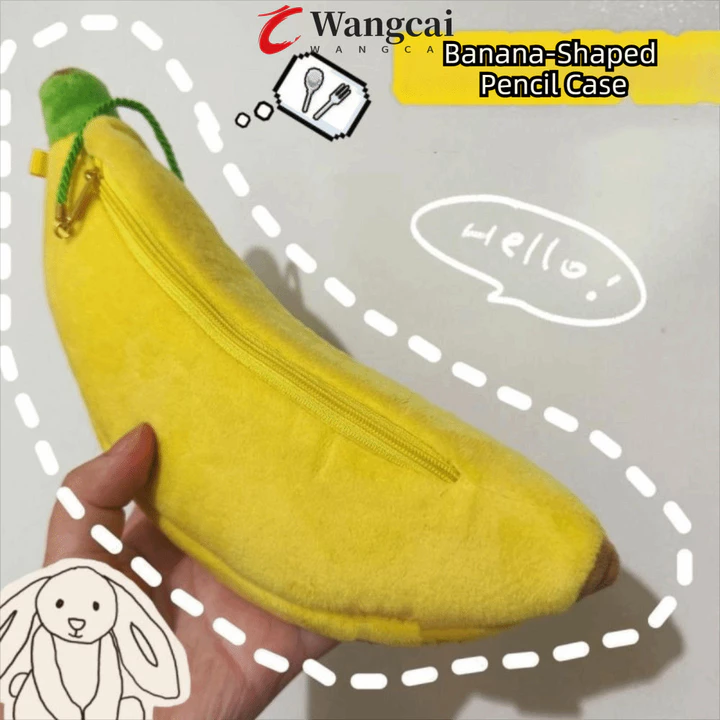 Hộp đựng bút chì hình quả chuối WANGMCAI, In hình Túi đựng bút phong cách Hàn Quốc dễ thương, Túi đựng mỹ phẩm Máy tính để bàn Dung tích lớn Văn phòng phẩm Túi đựng văn phòng phẩm Giá đỡ văn phòng phẩ