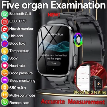 2026 Mới Đo Chính Xác Huyết Áp Lipid Axit Uric Đồng Hồ Thông Minh Nam ECG Máu Oxy Sức Khỏe Đồng Hồ Thông Minh Cho Android iOS