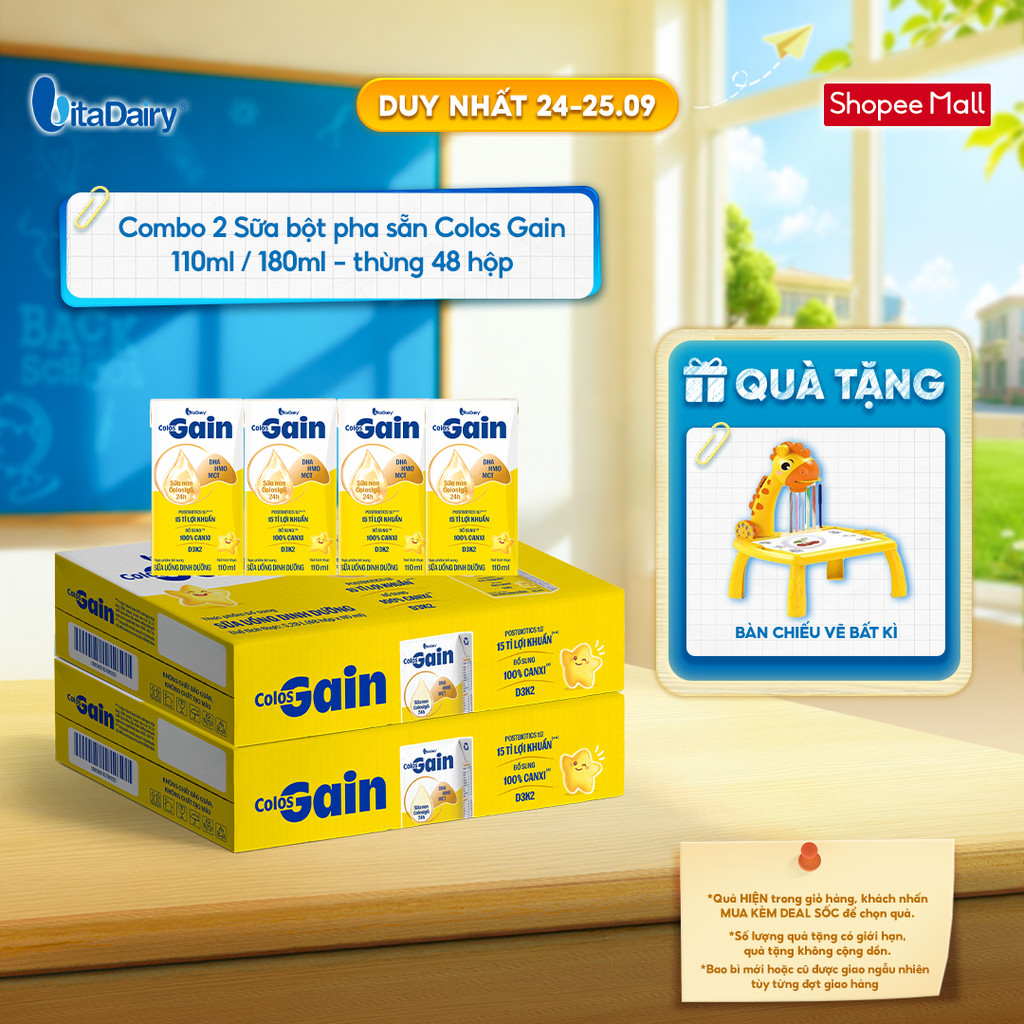 [COMBO 2 THÙNG 48 HỘP] Sữa uống dinh dưỡng Colos Gain 110ml/180ml - Hỗ trợ tăng cân, giúp tăng cường đề kháng