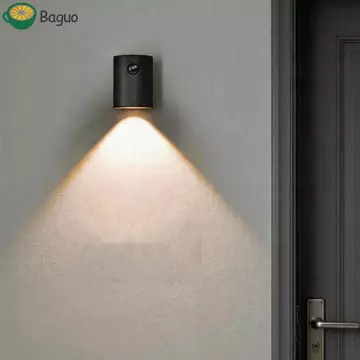 Đèn ngủ BAGUO, Đèn khí quyển có thể sạc lại Đèn tường cảm biến cơ thể con người, Đèn ngủ xung quanh Cảm biến chuyển động cảm ứng cơ thể con người Đèn tường phòng khách