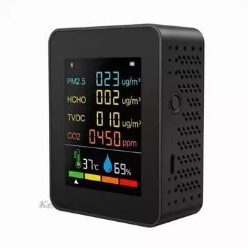 Cảm biến chất lượng không khí Six6-in-1 Đa chức năng PM2.5 Formaldehyde TVOC CO2 Máy đo CO2 Cảm biến CO2 Máy đo chỉ số chất lượng không khí trong nhà