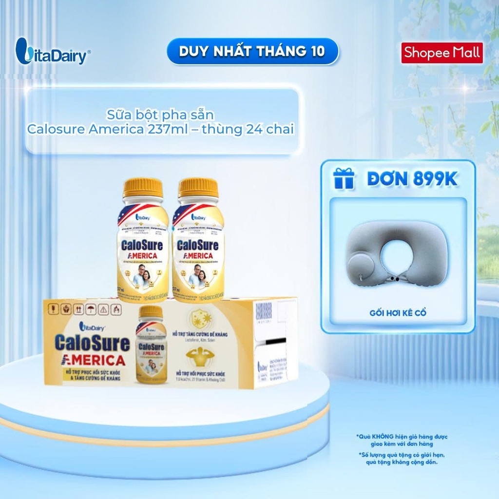 [THÙNG 24 CHAI] Sữa bột pha sẵn Calosure America 237ml – Tiện lợi, bổ sung năng lượng