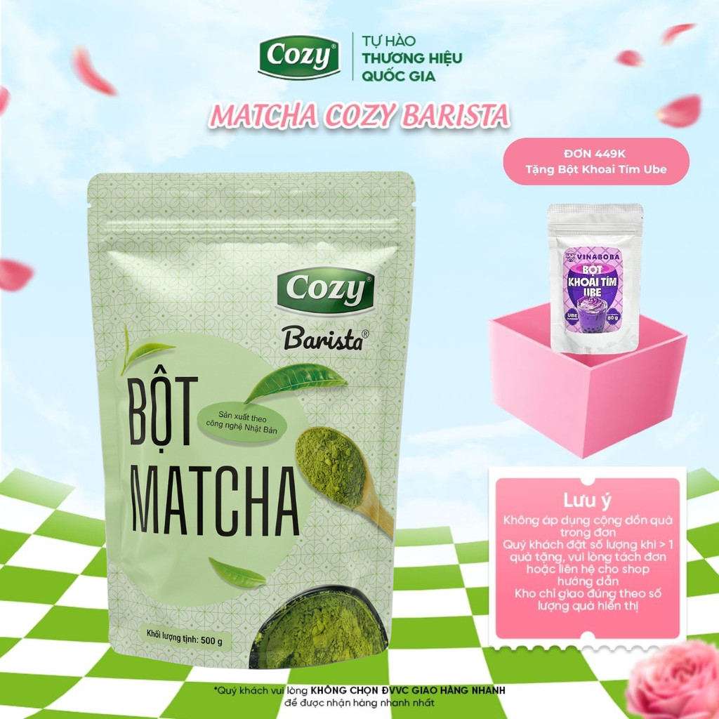 Bột Matcha Cozy Túi Lớn 500gr Bột Trà Xanh Pha Chế Matcha Latte Matcha Coldwisk Tối Ưu Chi Phí Pha Chế Cho Bán Quán