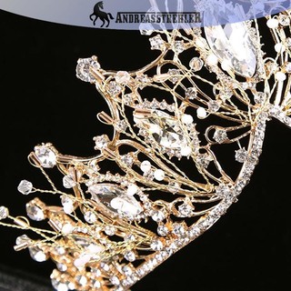 Onetimingfine Baroque Vương Miện Bé Gái Cưới Phụ Kiện Tóc Đá Quý Cô Dâu Tiara Tóc VN