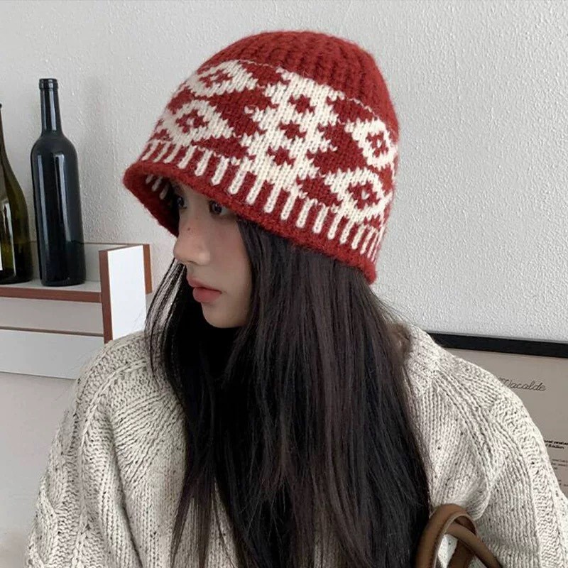 Mũ dệt cá sấu retro mùa đông, ấm áp bảo vệ tai và đầu, size điều chỉnh thoải mái