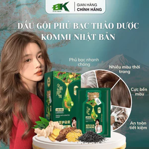 Dầu Gội Phủ Bạc Thảo Dược，Hộp 10 Gói Tinh Chất Nhuộm Tóc Thảo Dược Tại Nhà，nhuộm tóc tại nhà