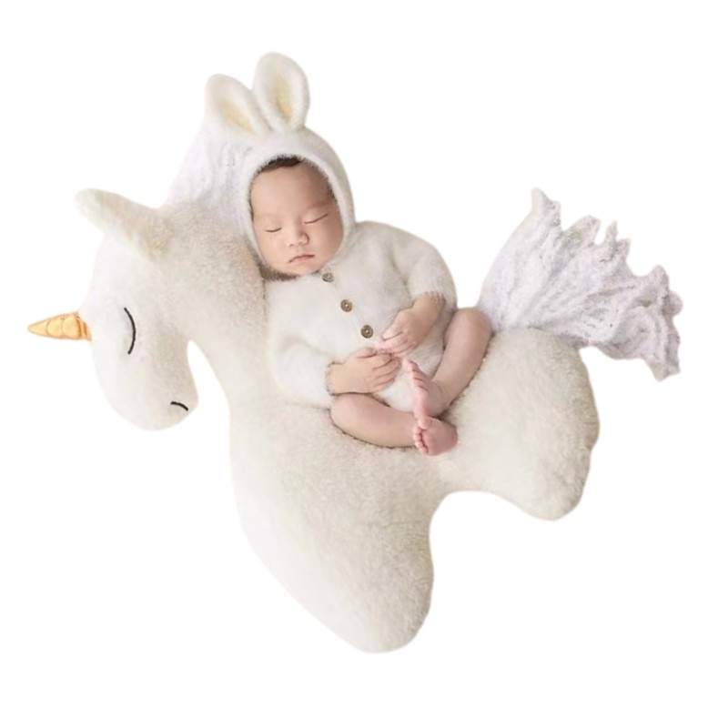 MIS Đáng Yêu Ngựa Sừng Đơn Sơ Sinh Đạo Cụ Ảnh Đáng Yêu Cho Bé Đặt Gối Cho Bé Chuyên Nghiệp Chụp Ảnh