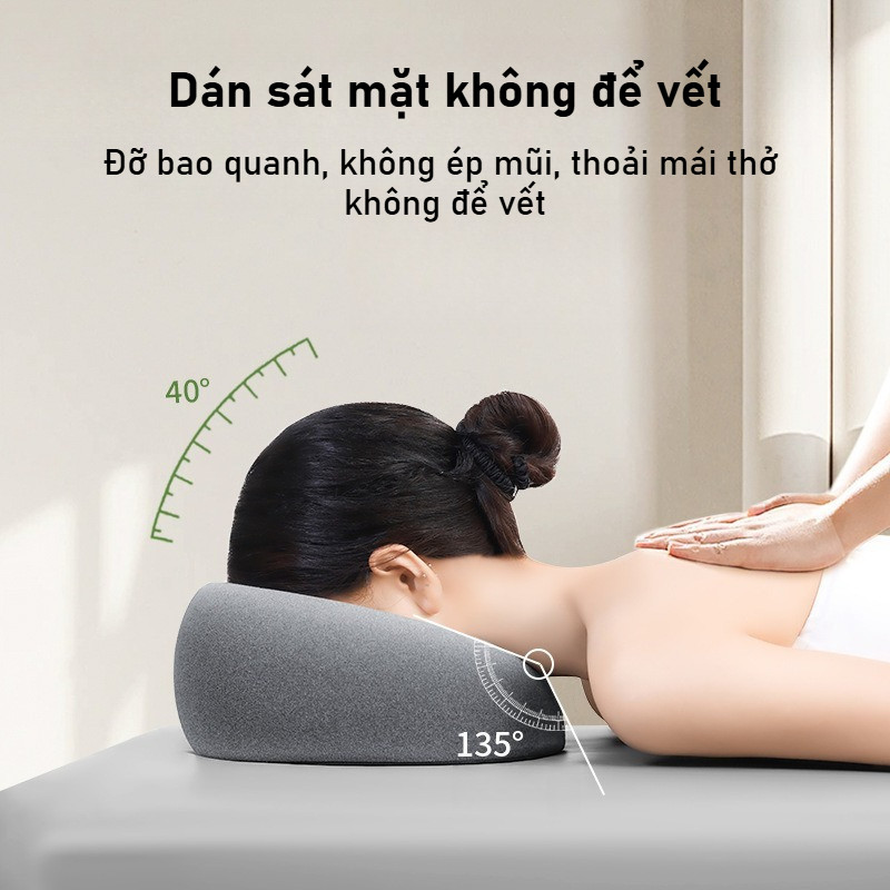 Gối úp mặt Memory Foam – Thiết kế công thái học, thoáng khí, massage mặt và cổ toàn diện