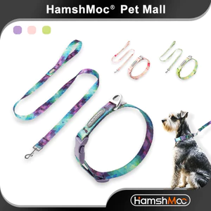 HamshMoc Dog Collar Leash Combo Quick Snap No Tangle Rotation Attachment Ready Skin Safe