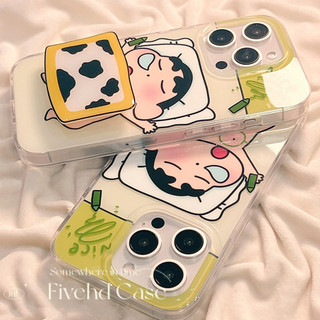 Ins Fun Hoạt Hình Dễ Thương Crayon Shin-chan Giá Đỡ Lấp Lánh Bling Vỏ Cho iPhone 17 11 16 16E 15 14 13 12 Pro Xs Max XR X 7 8 6 Plus SE Vỏ Điện Thoại TPU Mềm Vỏ Bảo Vệ