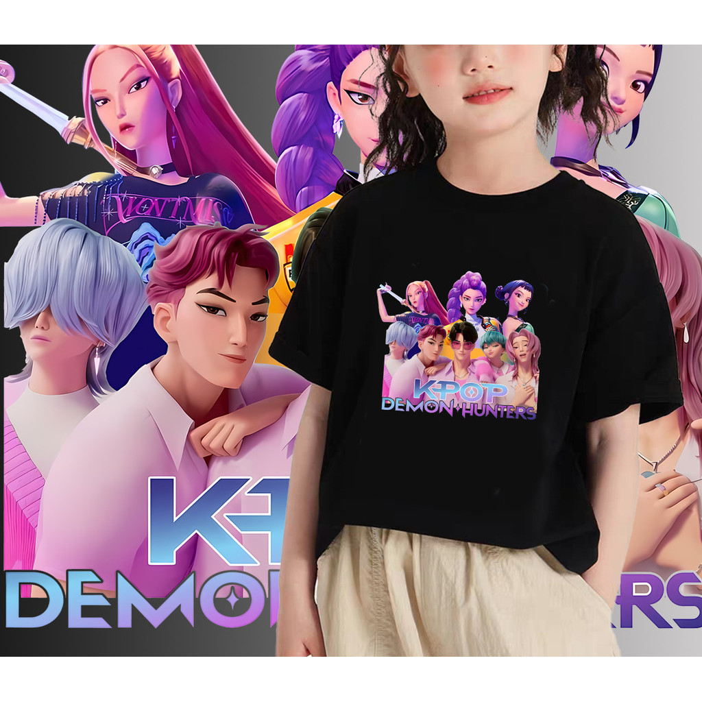 KPOP Demon Hunters Huntrix và Áo thun trẻ em SAJA BOYS bé trai và bé gái tay ngắn