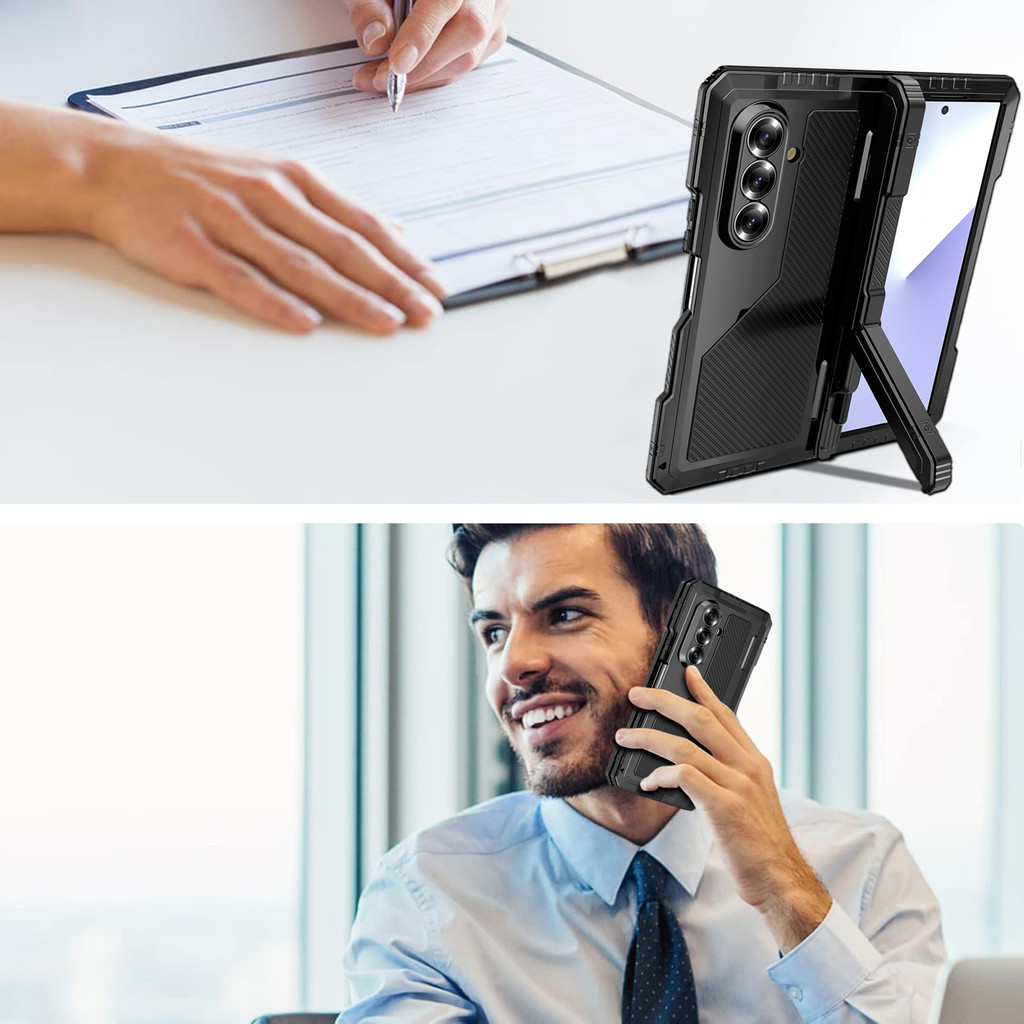 Bảo Vệ Hạng Nặng Quân Sự Cho Galaxy Z Fold 7 Fold 6 5 4 Ốp Lưng Chống Sốc Hợp Kim Kẽm Silicon Màn Hình Bảo Vệ