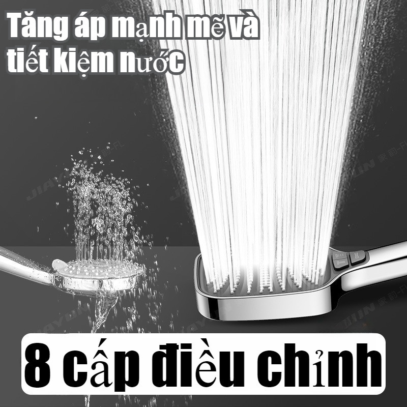 Đầu vòi hoa sen áp lực nước cao, Vòi sen cầm tay 8 loại tia, Vòi sen tắm áp lực, tiết kiệm nước và kháng khuẩn