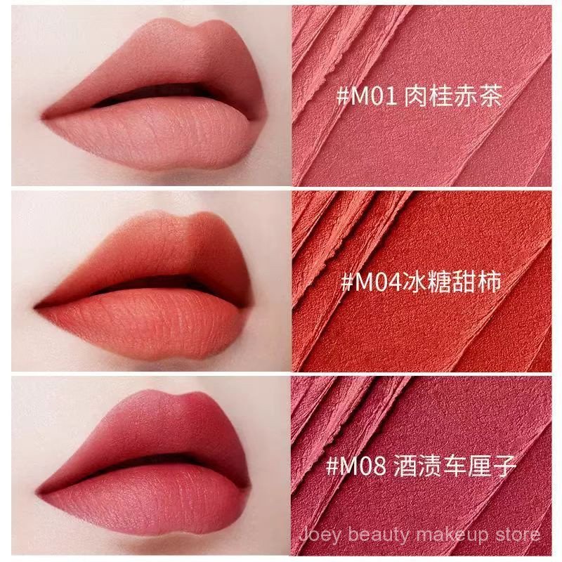 AKF Lip Mud Matte Lipstick Màu Khỏa Thân Làm Trắng Đế Chống Dính Học Sinh Nước Bóng Gương Son Bóng J97K