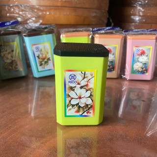 Hũ đựng tăm vuông RICO, nhựa cao cấp, có nắp đậy – mẫu hoa đẹp, nhỏ gọn tiện lợi