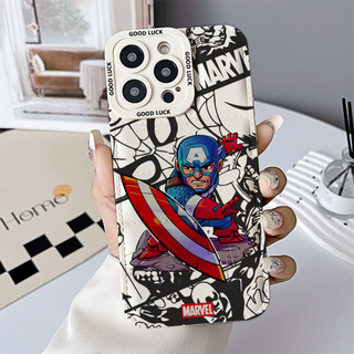 Ốp điện thoại Captain America đẹp trai cho iPhone 17 / 17Air / 16E / 15 Plus / 14 / 13 / 12 / 11 / ProMax. Chống sốc rơi. Hộp đựng túi khí kiểu áo khoác silicon lỏng che phủ toàn diện