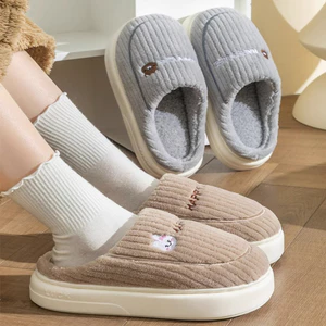 Dép Bông Đi Trong Nhà Lông Mềm Đế Cao Su Chống Trượt, Dép Lông Giữ Ấm Mùa Đông Cho Nam Nữ
