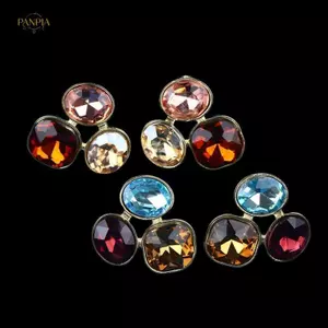 PNPIA- Hình Bầu Dục Vuông Kim Cương Giả Hình Học Bông Tai Dành Cho Nữ Thời Trung Cổ Vintage Ánh Sáng Sang Trọng Đơn Giản Trang Sức