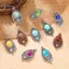PNPIA- Dân Tộc Vintage Bohemian Đá Thiết Lập Trang Sức Quyến Rũ Không Gây Dị Ứng Nữ Bông Tai Nelaces Cho Phụ Kiện Du Lịch