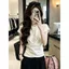Áo thun ngắn tay ngắn tay cổ tròn sang trọng giảm tuổi tác xếp ly dành cho nữ mùa hè Phong cách mới Trang phục bầu không khí