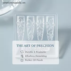 VFZ Silicone Móng Tay Nghệ Thuật Khuôn 3D Mẫu Hoa Có Thể Tái Sử Dụng Cánh Hoa Thiết Kế Cho DIY Làm Móng Tay Và Salon Sử Dụng OTE