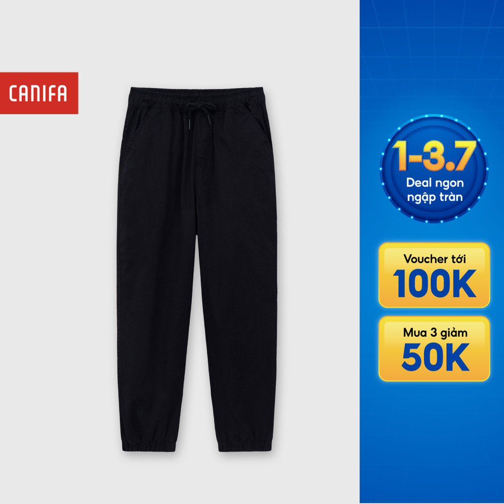 Quần Khaki bé trai CANIFA cạp chun co giãn bo gấu, thoải mái vận động 2BK26A002