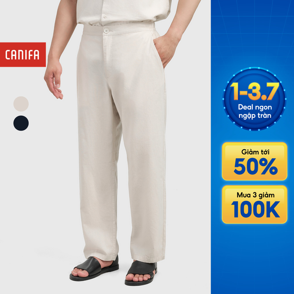 Quần dài nam CANIFA quần công sở chất cotton basic dáng suông 8BP26S003