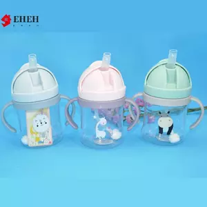 Cốc cho bé 250ml có ống hút Học tập cho ăn Cốc tập uống nước VN