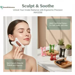 BeautifulHomeA Nhựa Gua Sha Board Với Điểm Cản Viền Mịn Hoàn Hảo Cho Gia Đình SPA Face Ne Muscle Relaxation VN
